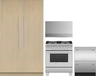 5 Piece Package Includes Refrigerator, Freezer, Range, Hood And Dishwasher
